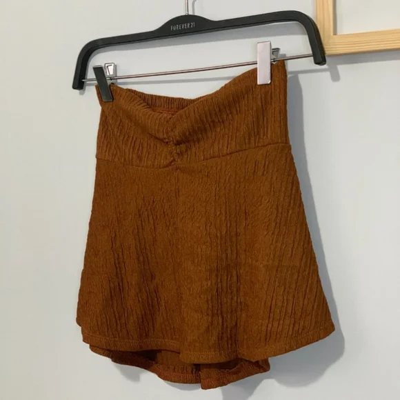 BNWOT PATTY PEPLUM TERNO Top | Rusty Orange Brown Tube | One Size | Ruched - Picture 2 of 6